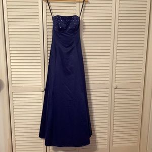 Zum Zum strapless full length dress (navy blue with rhinestones)